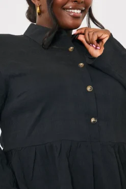 Blouson Sleeve Button Front Blouse