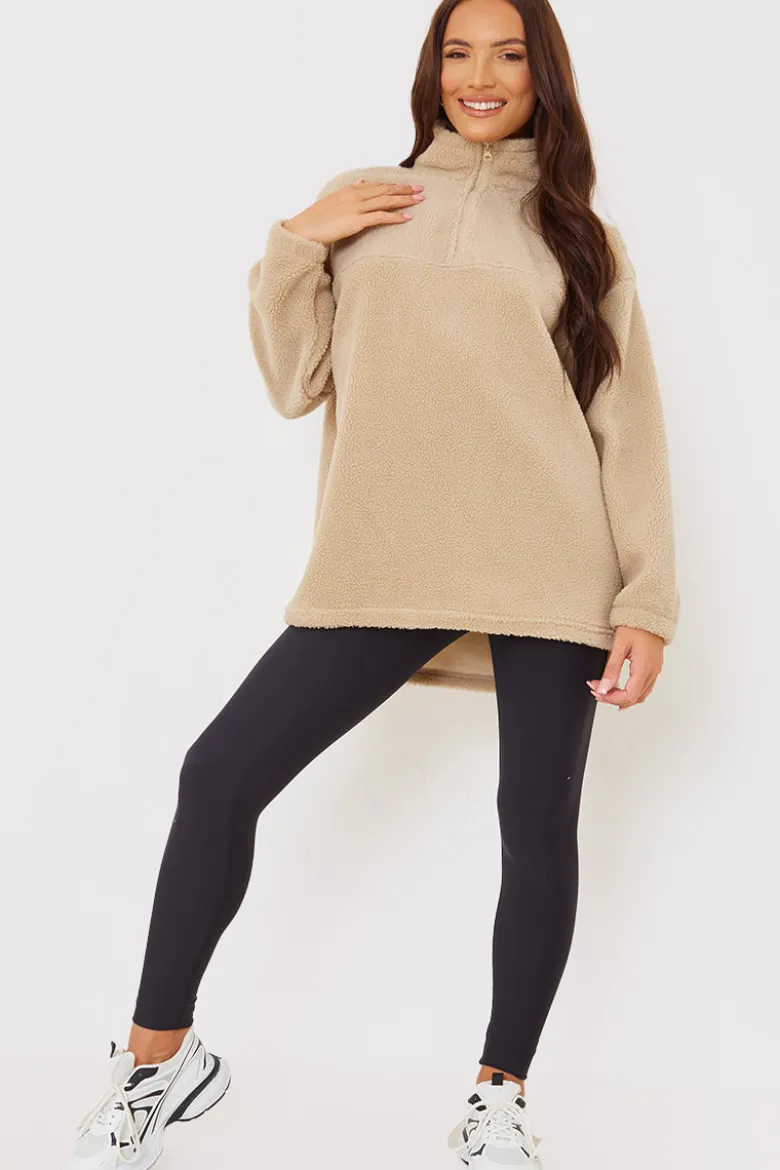 Borg Half Zip Pullover Sweatshirt