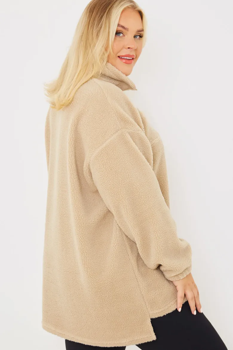 Borg Half Zip Pullover Sweatshirt