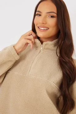 Borg Half Zip Pullover Sweatshirt