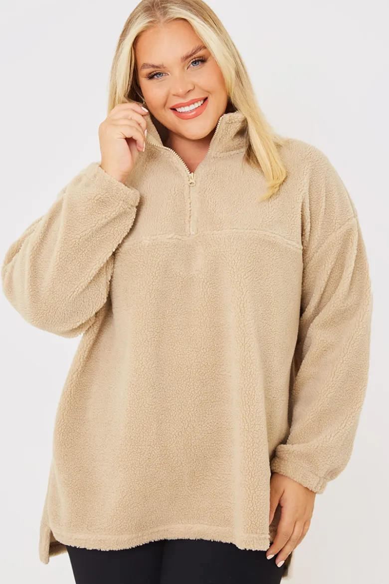 Borg Half Zip Pullover Sweatshirt