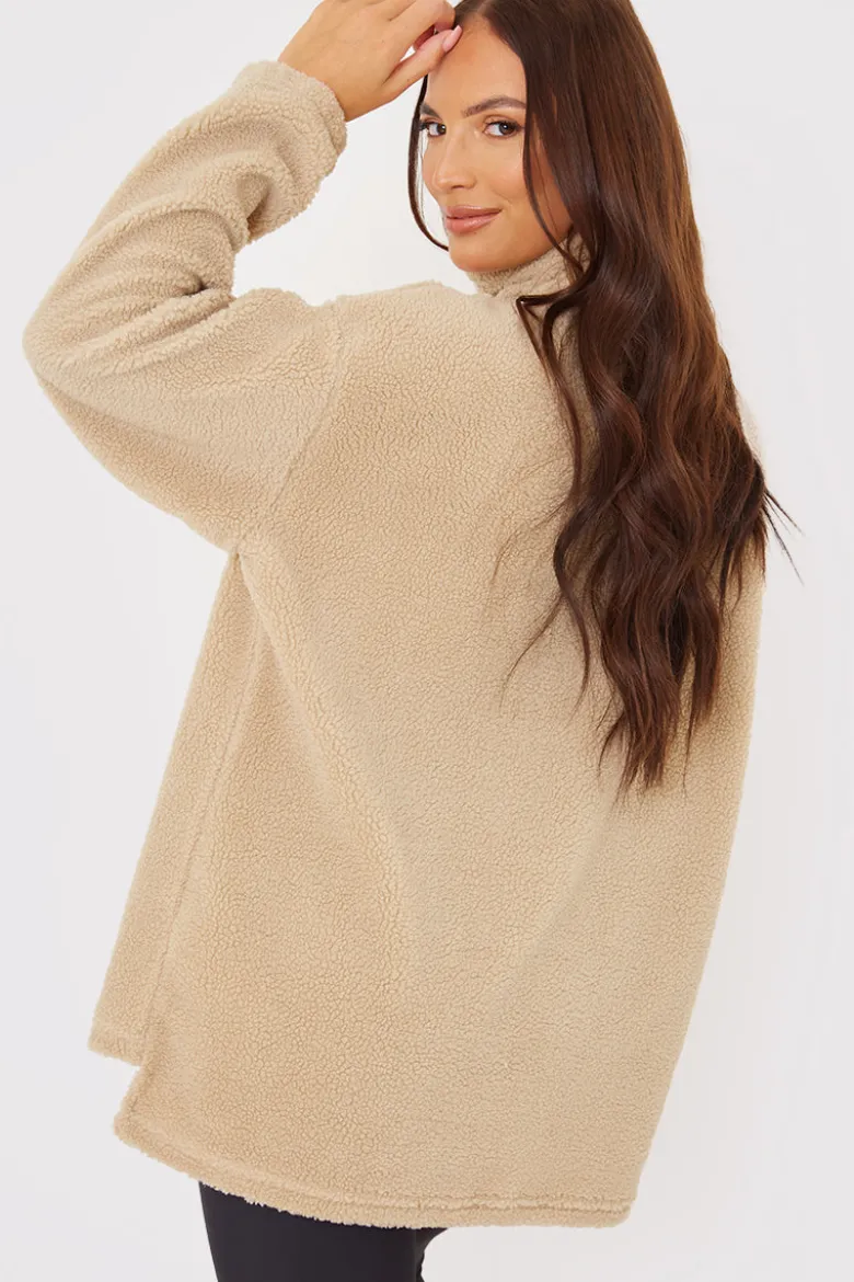 Borg Half Zip Pullover Sweatshirt