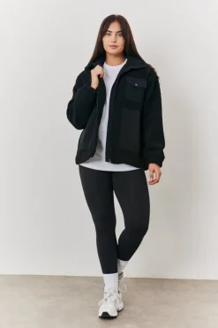 Borg Jacket With Pocket Detail