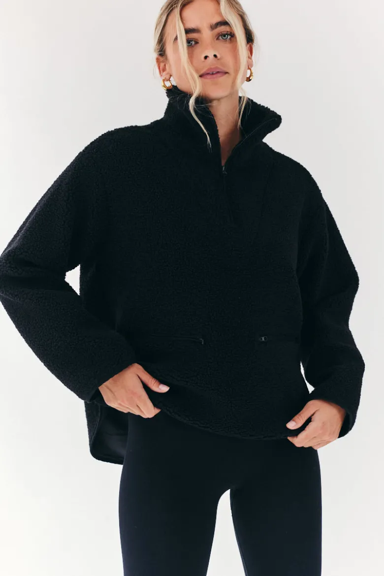 Borg Lined Half Zip Up Fleece