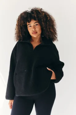 Borg Lined Half Zip Up Fleece