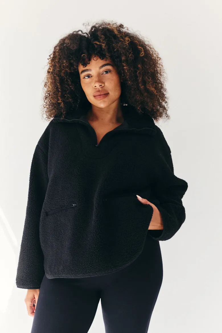 Borg Lined Half Zip Up Fleece