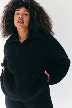 Borg Lined Half Zip Up Fleece