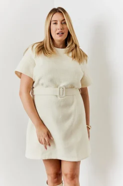 Boucle Belted Mini Dress