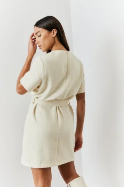 Boucle Belted Mini Dress