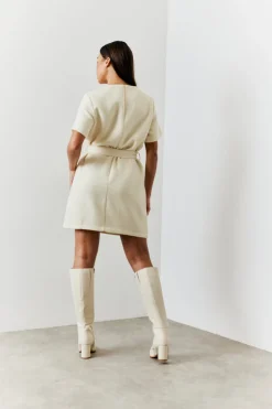 Boucle Belted Mini Dress