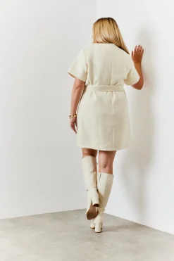 Boucle Belted Mini Dress