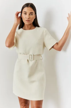 Boucle Belted Mini Dress