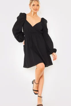 Broderie Cut Out Mini Dress