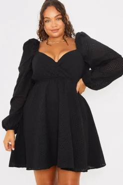 Broderie Cut Out Mini Dress