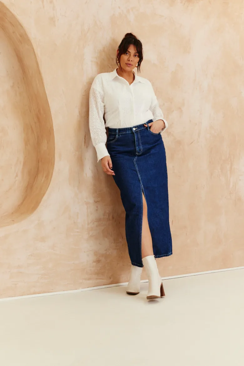Broderie Shirt Bodysuit