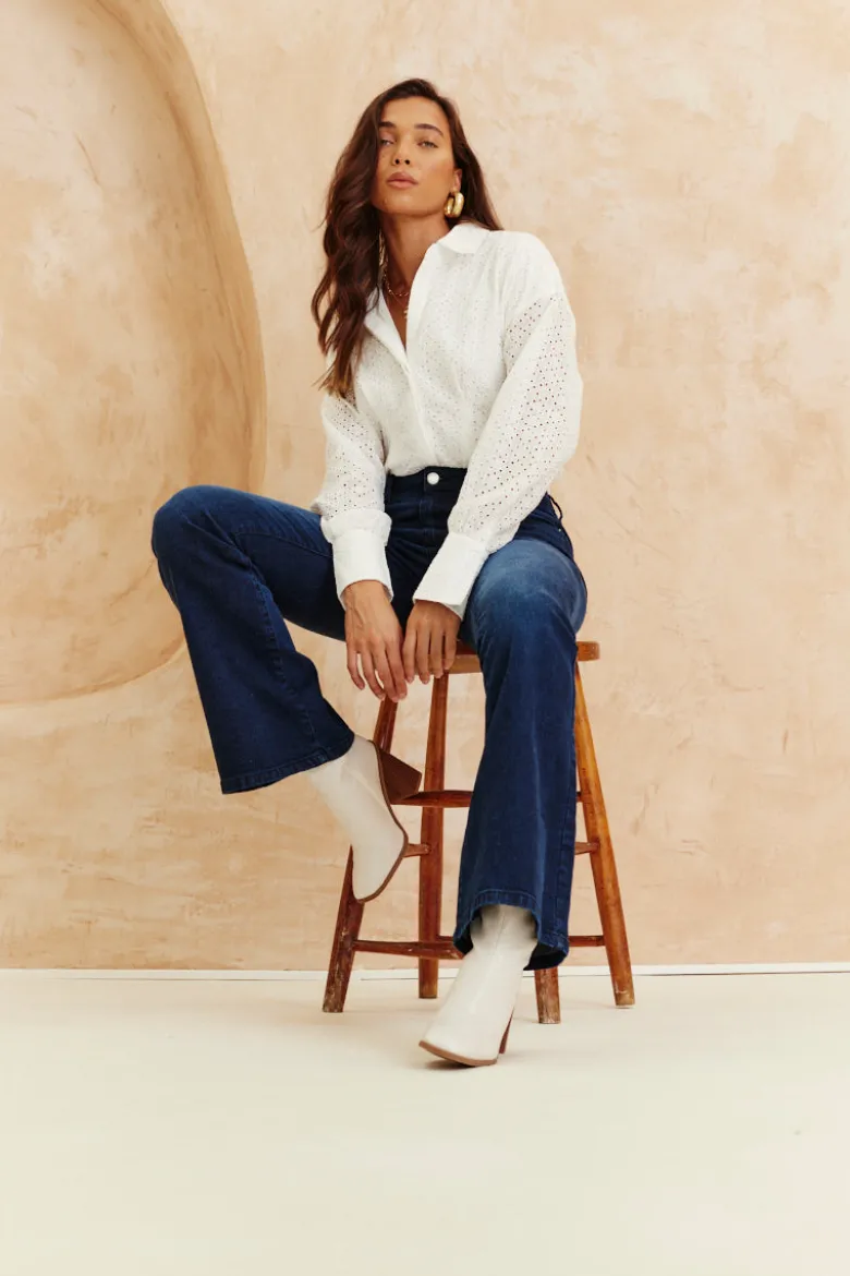 Broderie Shirt Bodysuit
