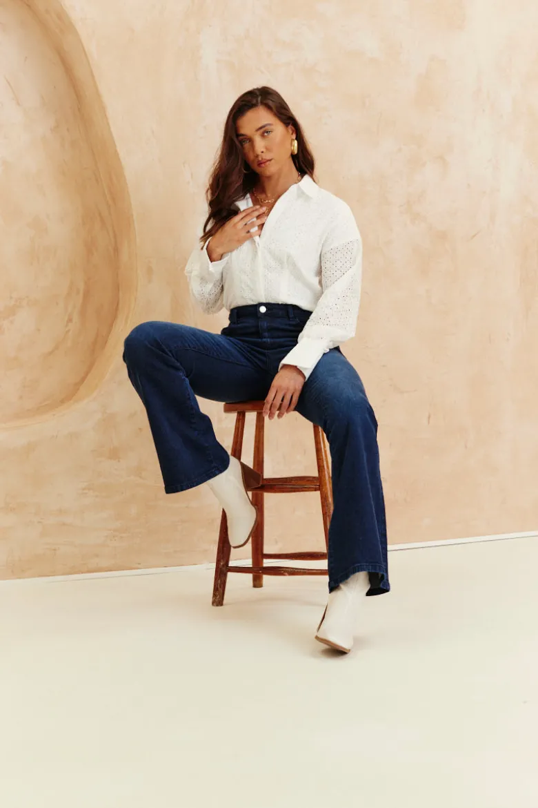 Broderie Shirt Bodysuit