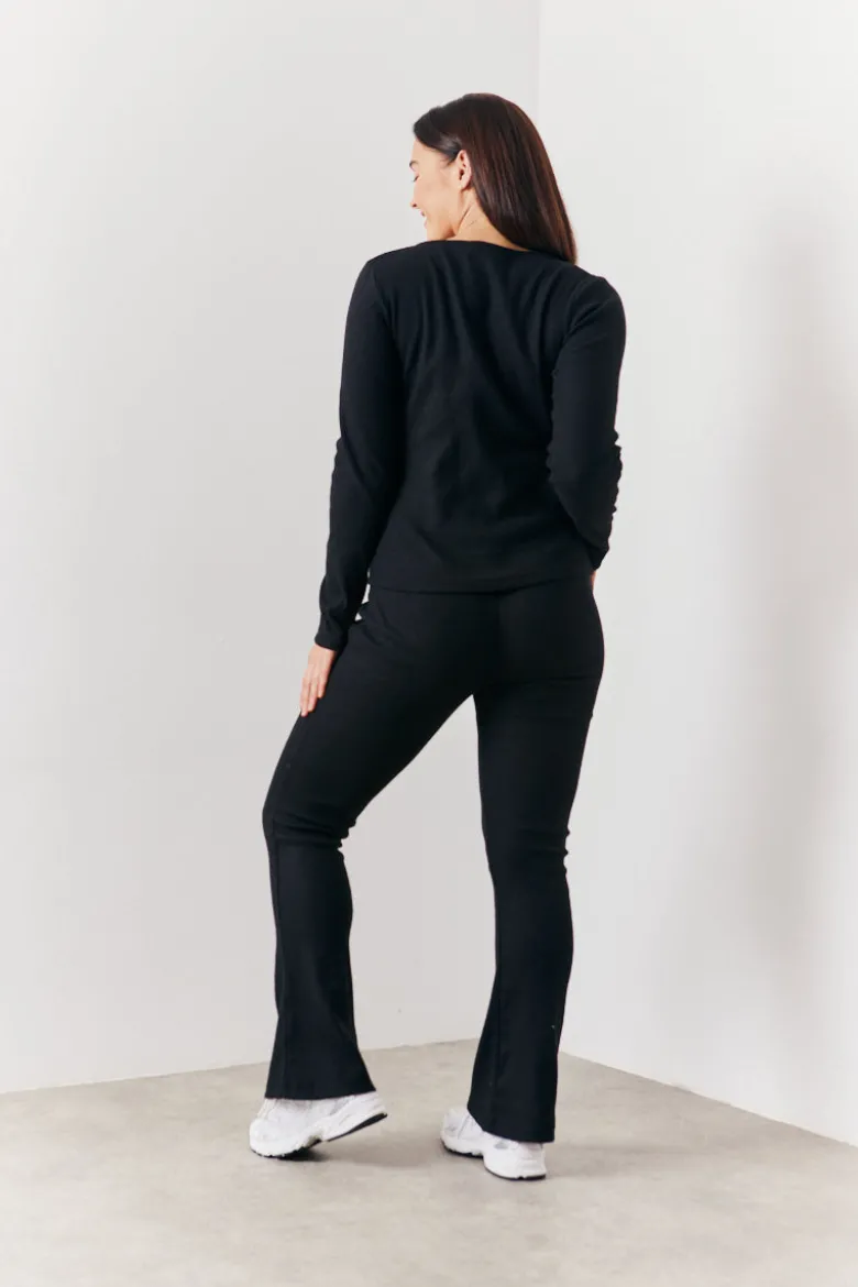 Brushed Rib Asymmetric Co-Ord Top