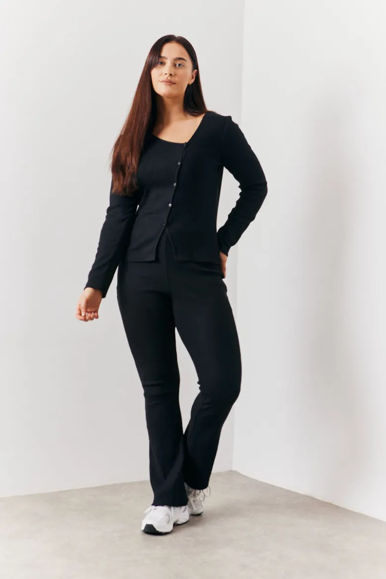 Brushed Rib Asymmetric Co-Ord Top