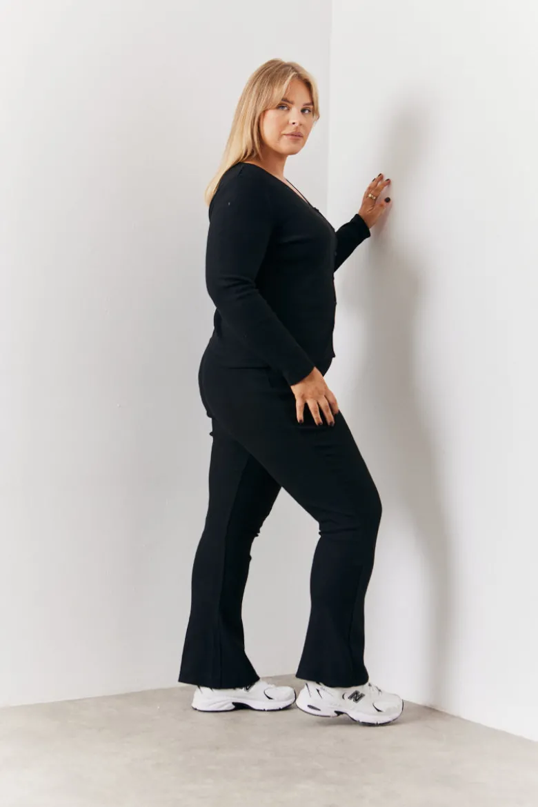 Brushed Rib Asymmetric Co-Ord Top