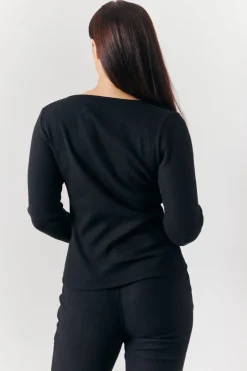 Brushed Rib Asymmetric Co-Ord Top