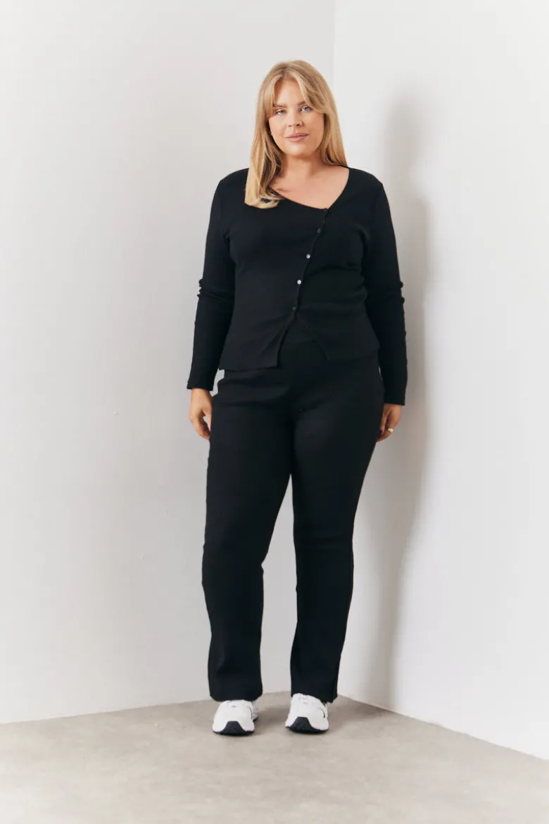 Brushed Rib Asymmetric Co-Ord Top