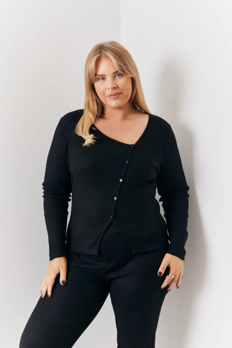 Brushed Rib Asymmetric Co-Ord Top