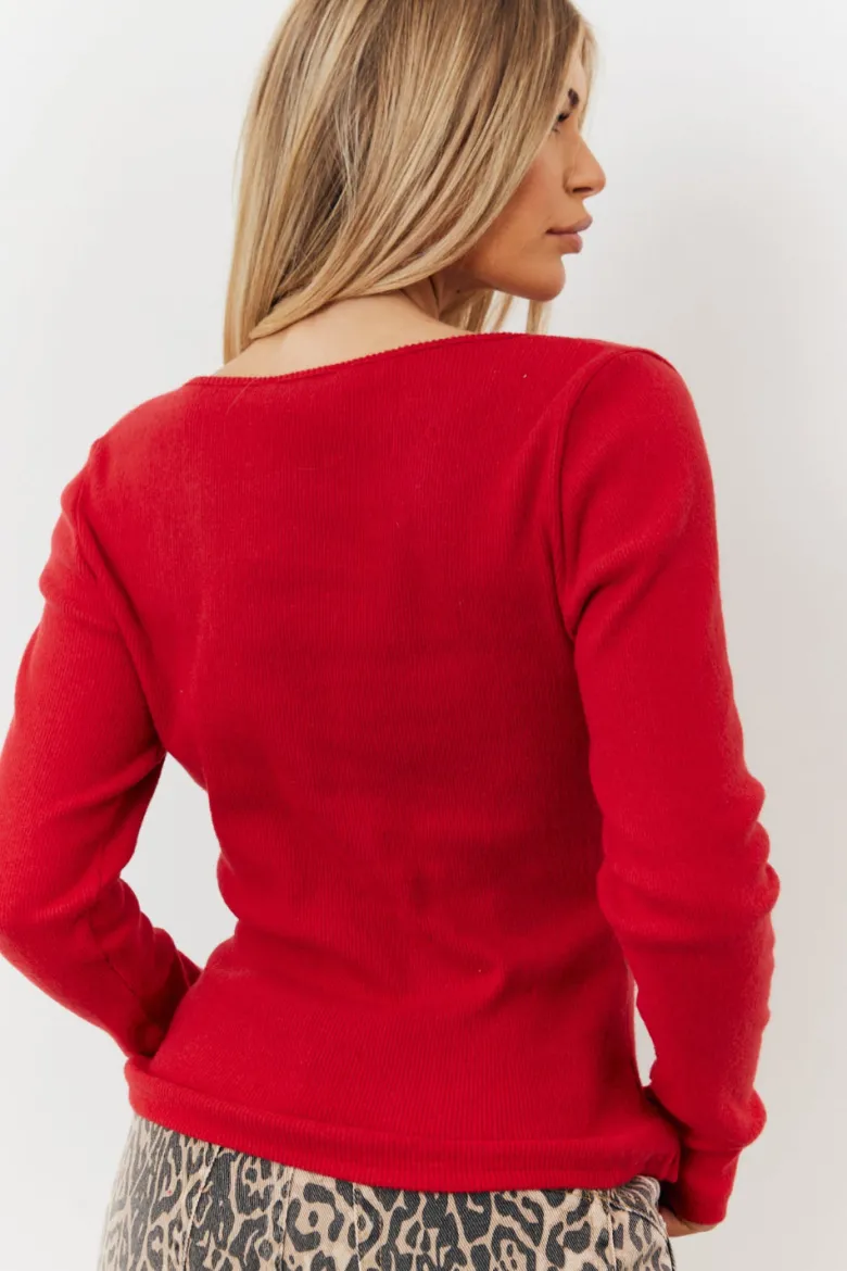 Brushed Rib Asymmetric Top