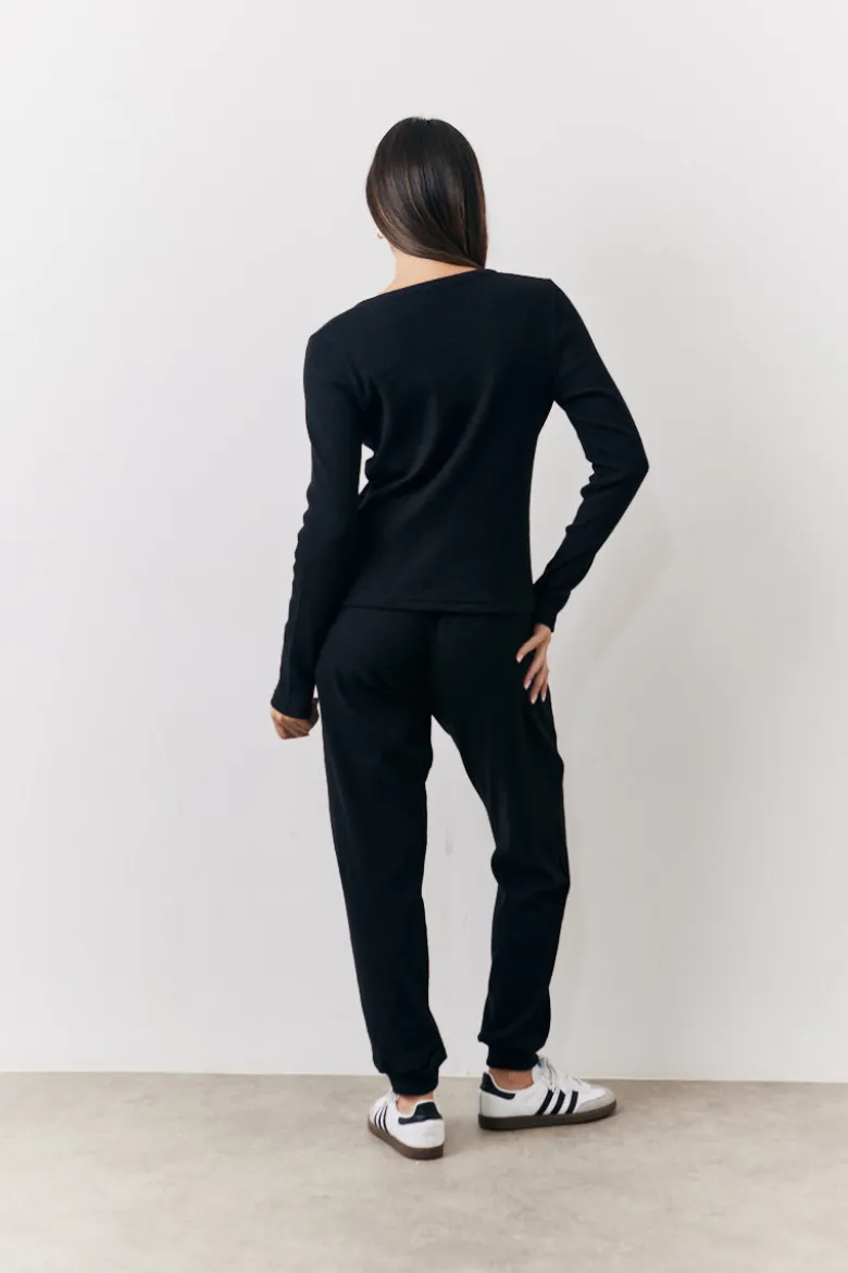 Brushed Rib Co Ord Slim Joggers