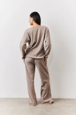 Brushed Rib v Neck Co Ord Top