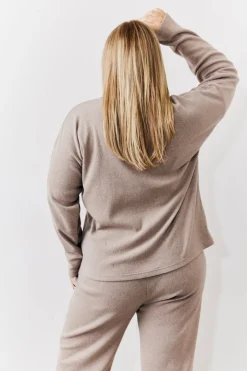 Brushed Rib v Neck Co Ord Top