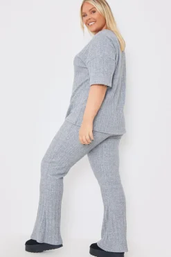 Brushed Rib Wide Leg Trousers