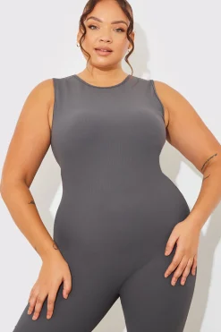 Built-In Bra Racer Neck Sleeveless Sculpt and Control Unitard