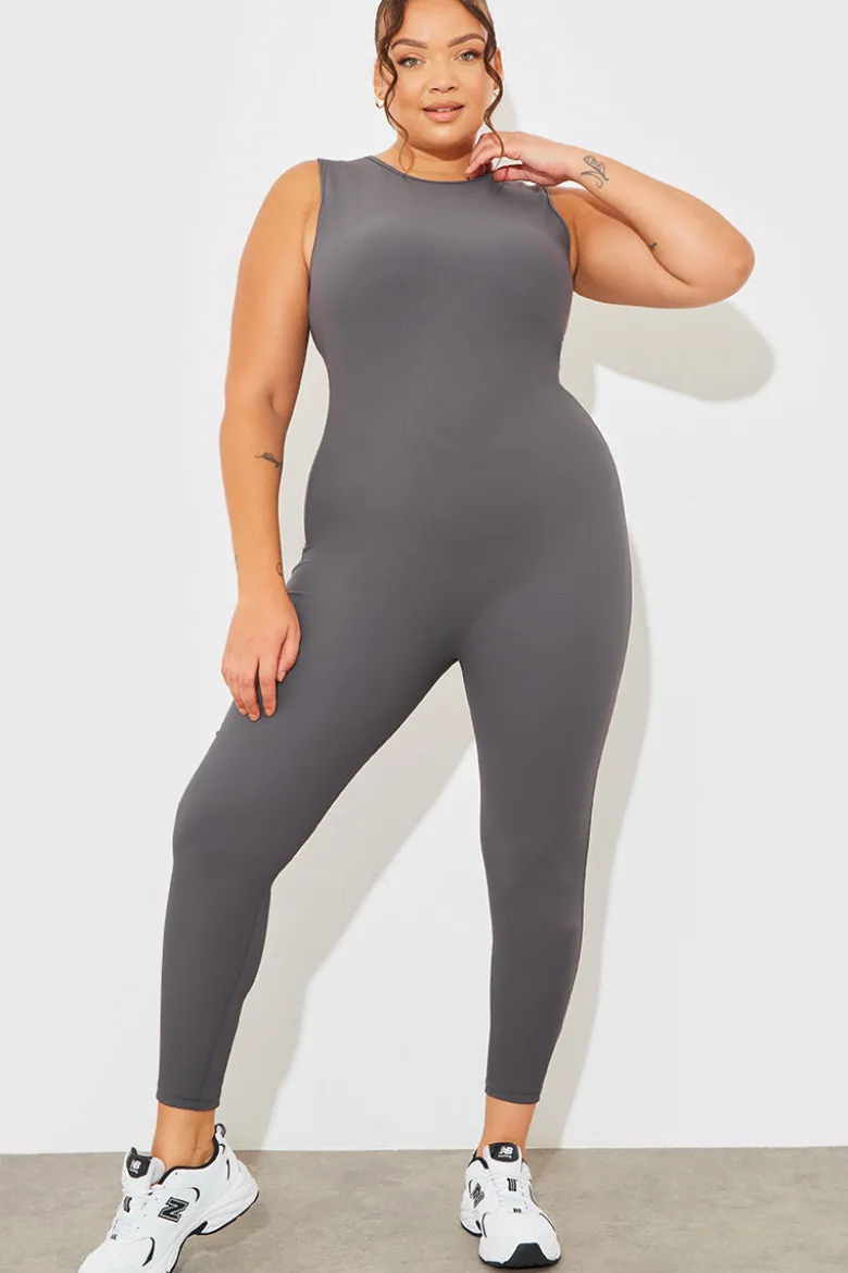 Built-In Bra Racer Neck Sleeveless Sculpt and Control Unitard