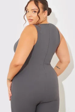 Built-In Bra Racer Neck Sleeveless Sculpt and Control Unitard
