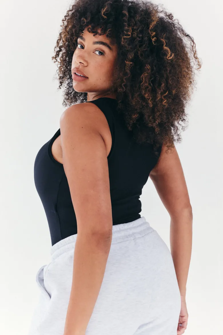 Built In Bra Sculpt & Control Racer Neck Bodysuit
