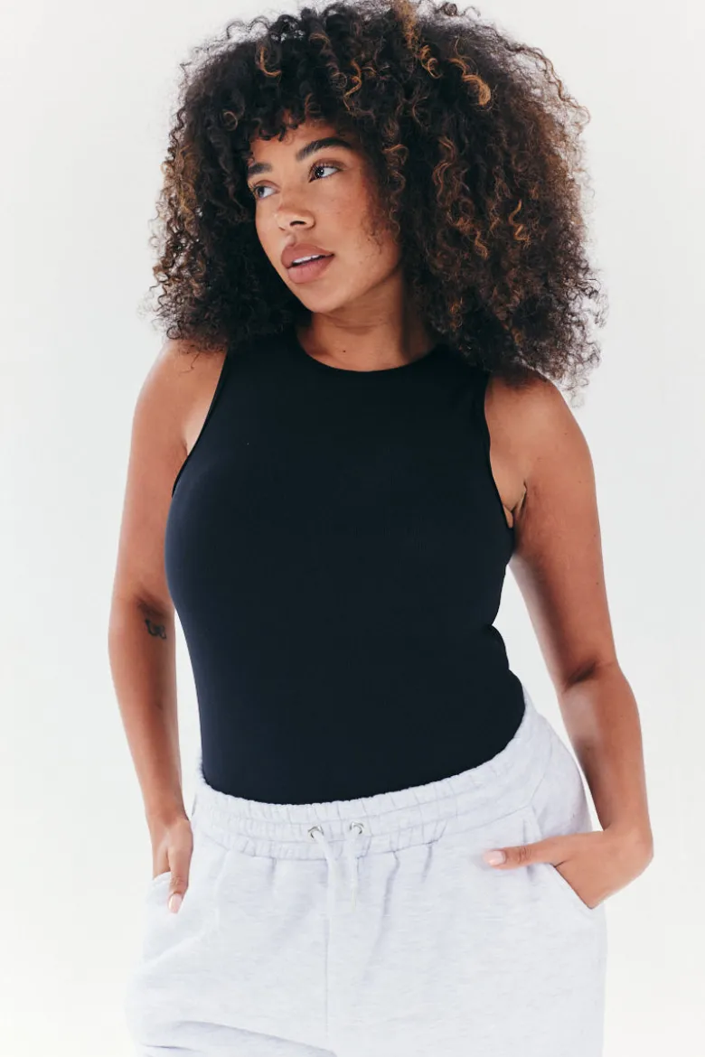 Built In Bra Sculpt & Control Racer Neck Bodysuit
