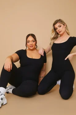 Built-In Bra Short Sleeve Sculpt and Control Unitard