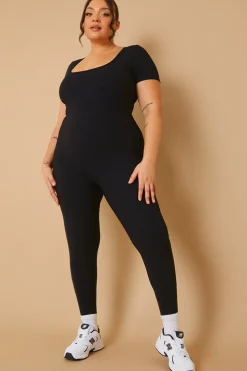 Built-In Bra Short Sleeve Sculpt and Control Unitard