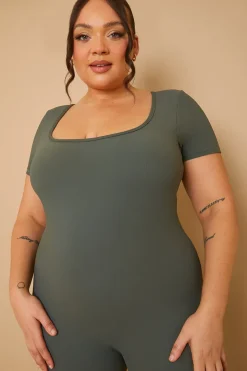 Built-In Bra Short Sleeve Sculpt and Control Unitard