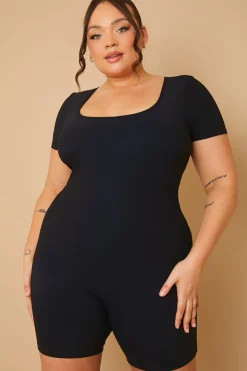 Built-In Bra Short Sleeve Sculpt and Control Short Unitard