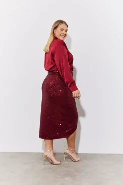 Burgundy Satin Shirt
