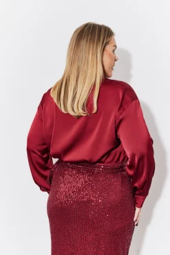 Burgundy Satin Shirt
