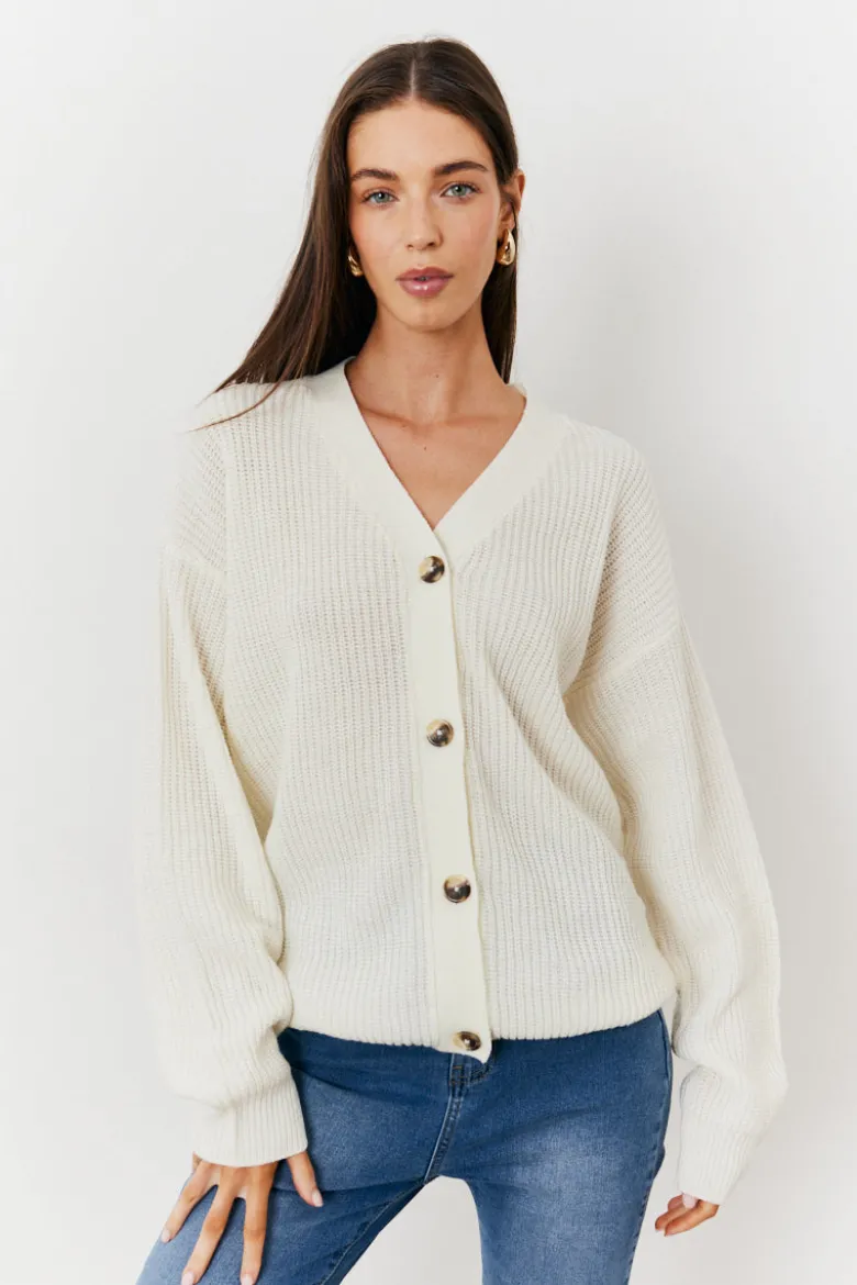 Button Front Knit Cardigan