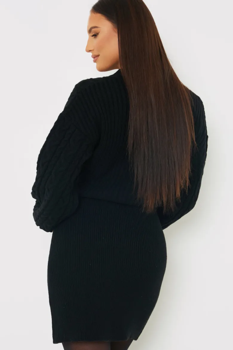 Button Up Knit Mini Dress