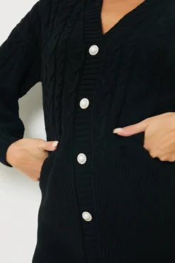 Button Up Knit Mini Dress
