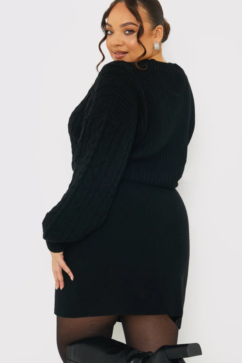 Button Up Knit Mini Dress