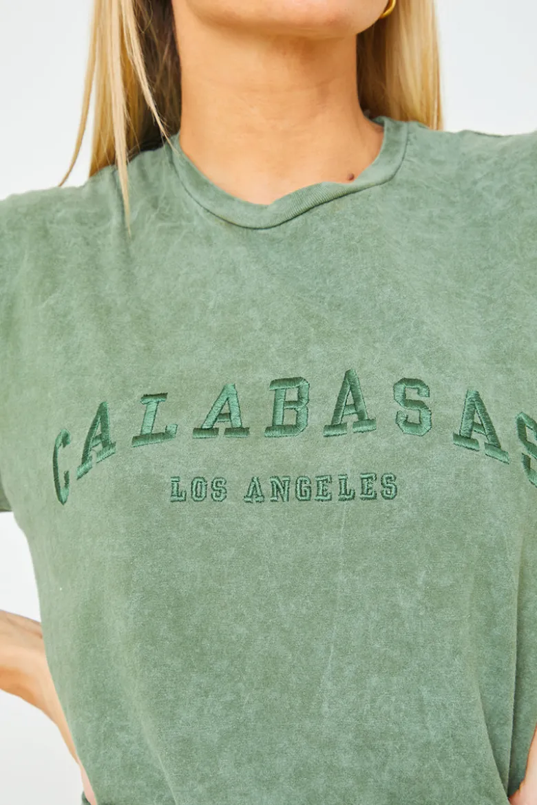 Calabasas' Acid Wash Slogan T-Shirt