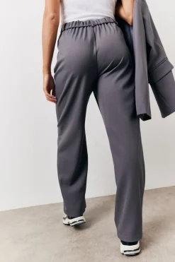 Charcoal Elastic Waist Back Trouser