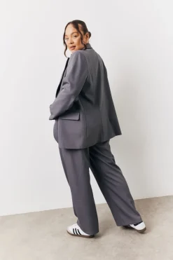 Charcoal Elastic Waist Back Trouser